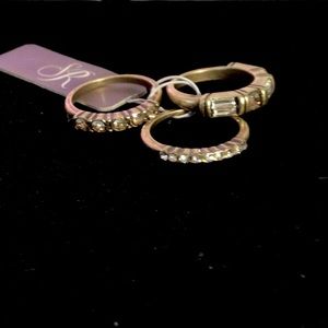 Sweet Romance Ring Trio with Stones